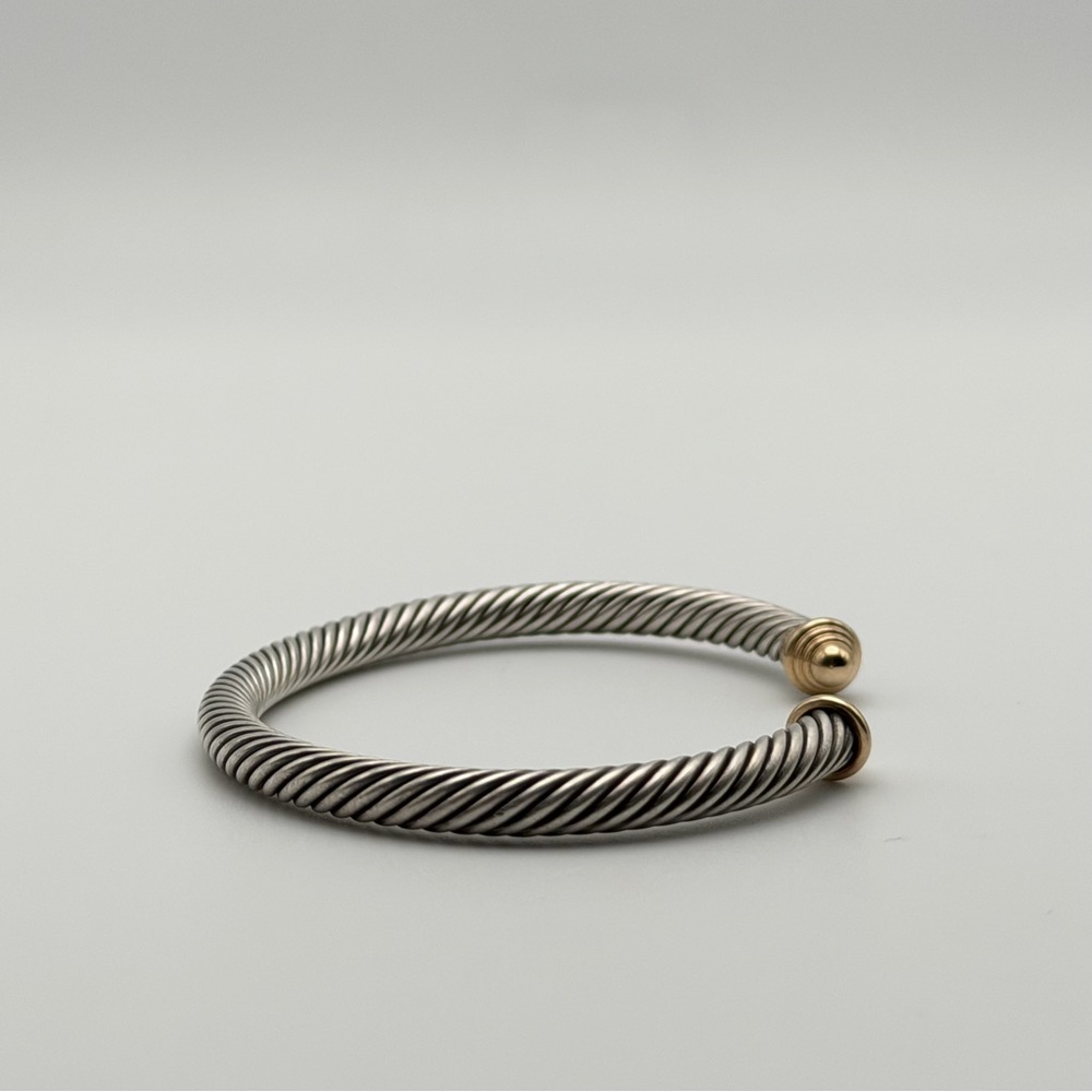 DAVID YURMAN CLASSIC CABLE BRACELET – STERLING SILVER & 14K GOLD - Picture 2 of 7